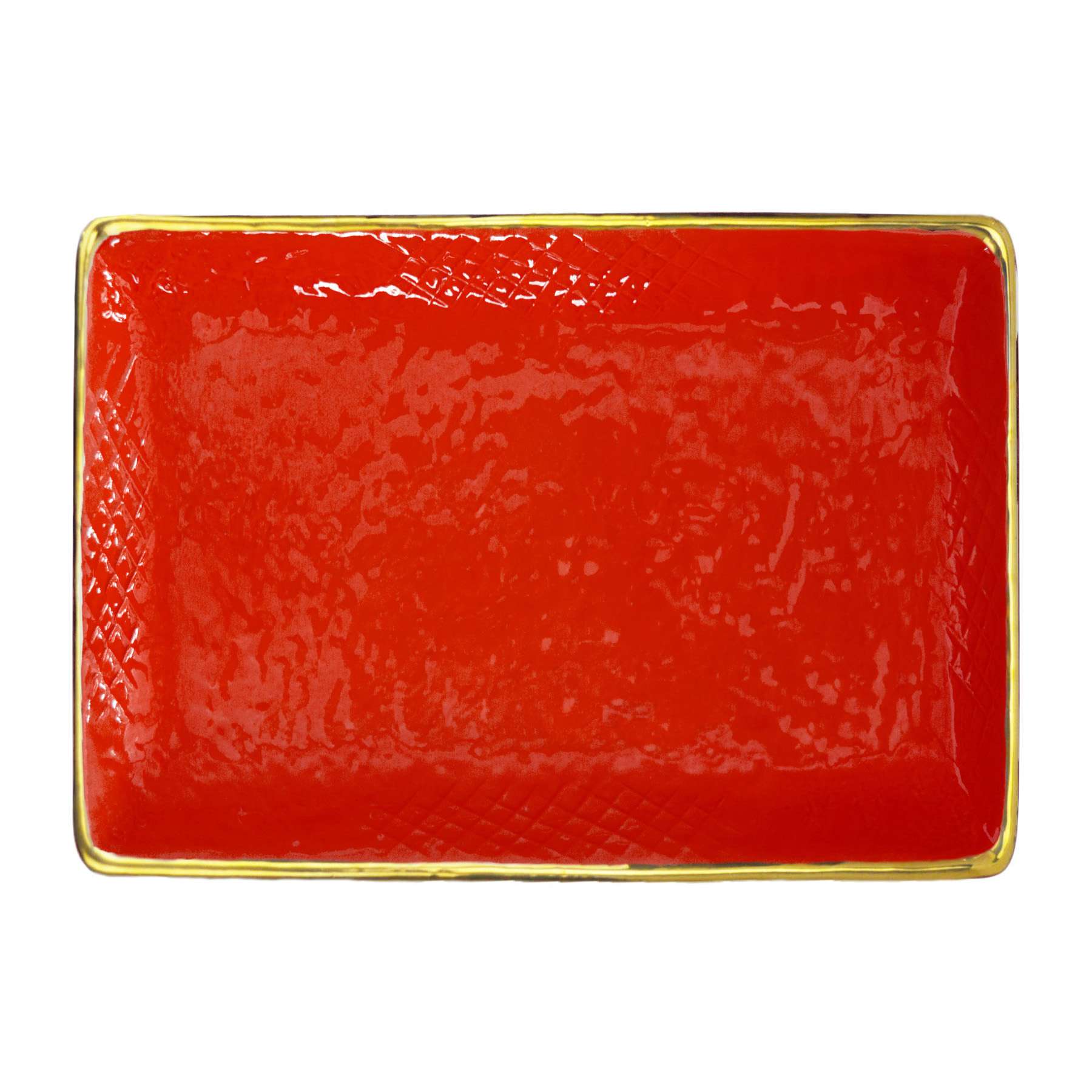 ARCUCCI – PRETA ORO VASSOIO RETTANGOLARE - Rosso